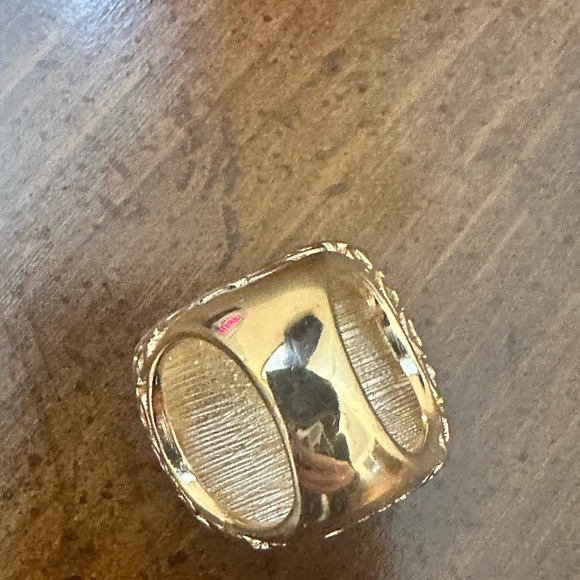 Teal Gold Cocktail Ring Size 7 - Picture 4 of 9